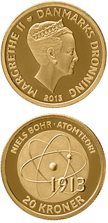 20 krone coin Niels Bohr - Atomic model | Denmark 2013