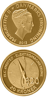 20 krone coin H. C. Ørsted - Electromagnetism | Denmark 2013