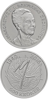 500 krone coin Queen Margrethe II´s 75th birthday | Denmark 2015