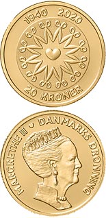 20 krone coin HM Queen Margrethe II´s 80th birthday | Denmark 2020