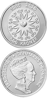 500 krone coin HM Queen Margrethe II´s 80th birthday | Denmark 2020