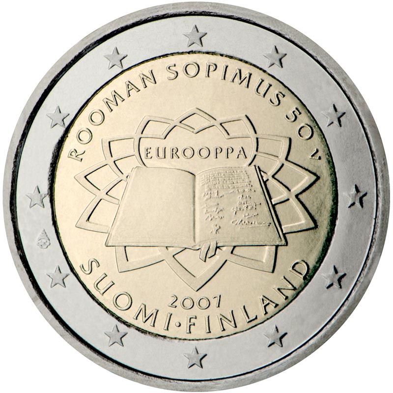 Image of 2 euro coin - 50th anniversary of the Treaty of Rome | Eurozone 2007
