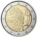 2 euro coin 150th anniversary of Finnish currency | Finland 2010