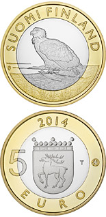 5 euro coin Animals of the Provinces – Åland: The  White-tailed Eagle | Finland 2014