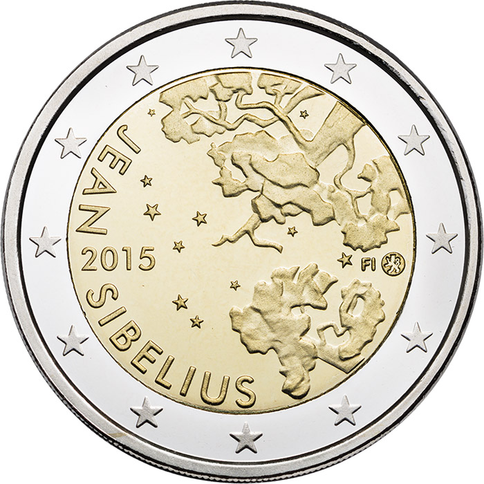 Image of 2 euro coin - Jean Sibelius | Finland 2015
