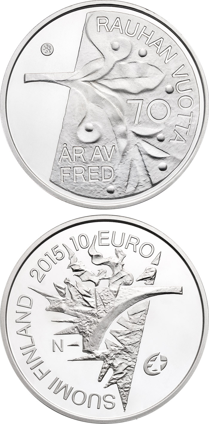 Image of 10 euro coin - 70 Years of Peace in Europe | Finland 2015