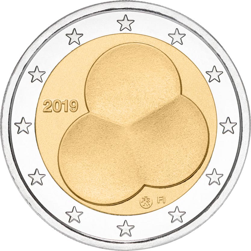 Image of 2 euro coin - Constitution Act of Finland 1919 | Finland 2019