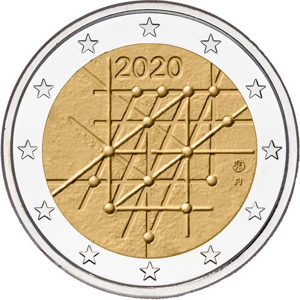 Image of 2 euro coin - 100 Years of the University of Turku | Finland 2020