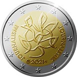 2 euro coin Journalism and free press supporting Finnish democracy | Finland 2021