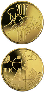 100 euro coin Independent Finland 90 years  | Finland 2007