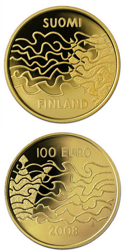 Image of 100 euro coin - The Finnish War and the Birth of Autonomy  | Finland 2008.  The Gold coin is of Proof quality.