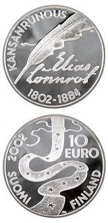 10 euro coin Elias Lönnrot and folklore  | Finland 2002
