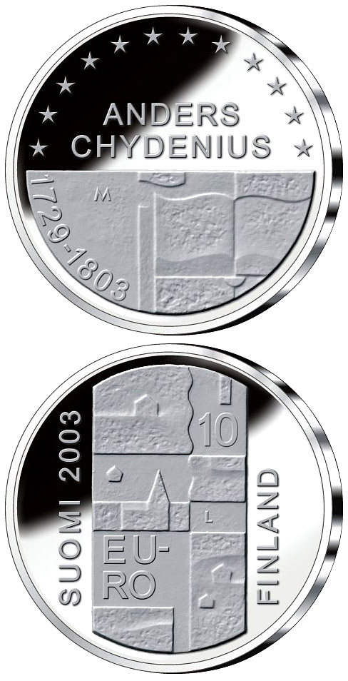 Image of 10 euro coin - Anders Chydenius  | Finland 2003