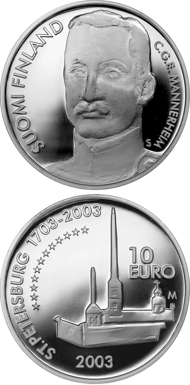 Image of 10 euro coin - Carl Gustaf Emil Mannerheim  | Finland 2003