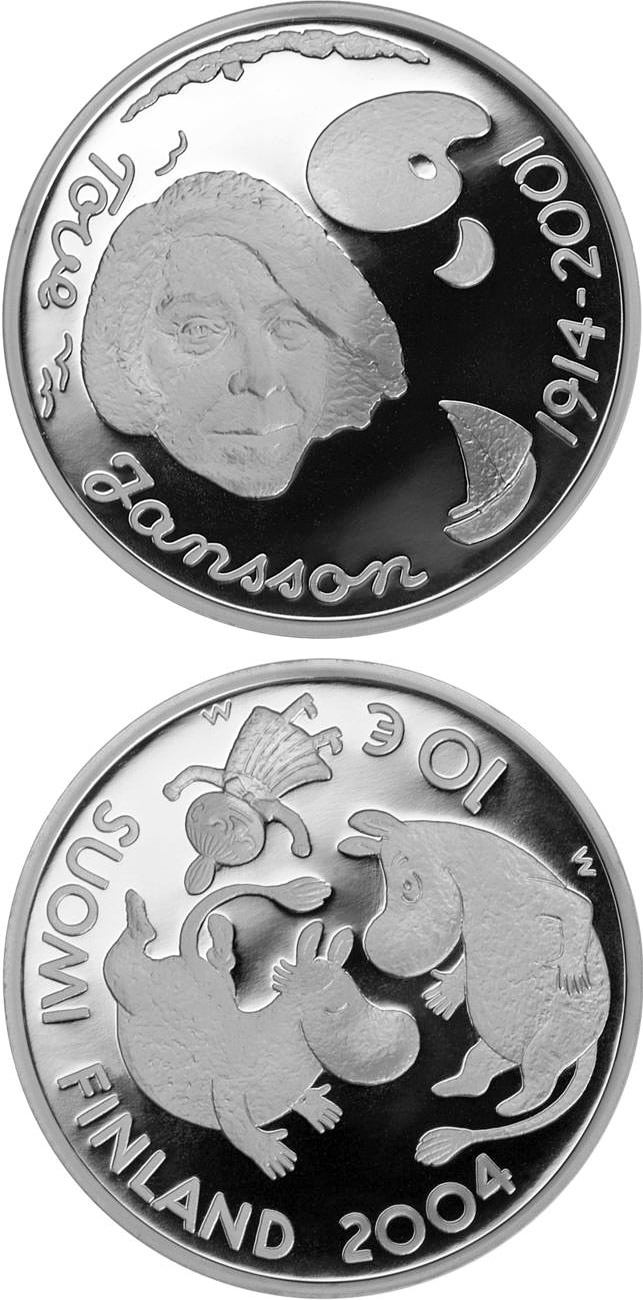 Image of 10 euro coin - Tove Jansson and children's culture  | Finland 2004