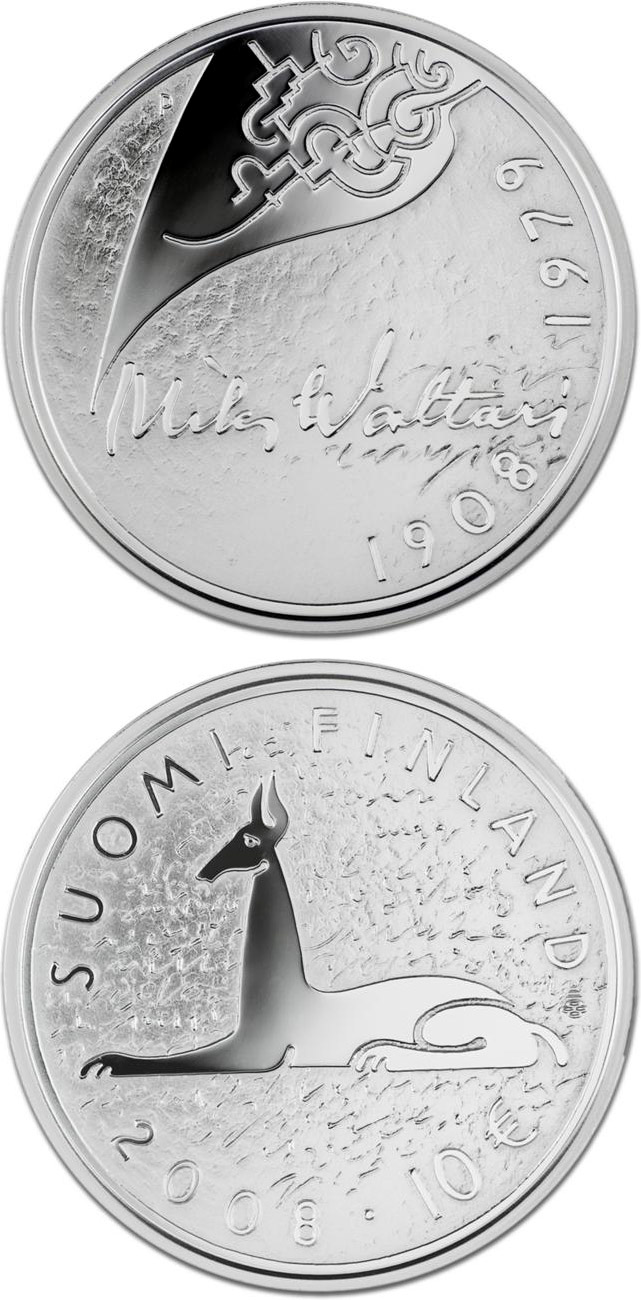 Image of 10 euro coin - Mika Waltari  | Finland 2008