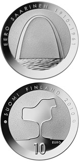 10 euro coin Eero Saarinen and architecture  | Finland 2010