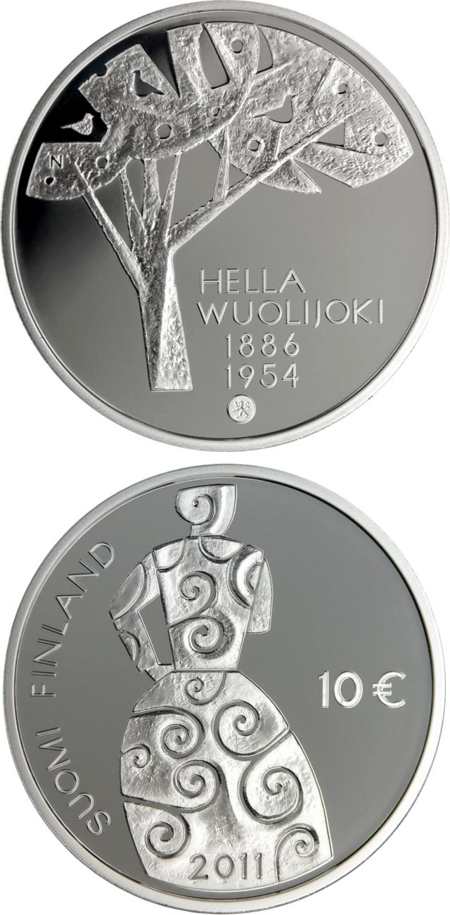 Image of 10 euro coin - Hella Wuolijoki and Equality  | Finland 2011