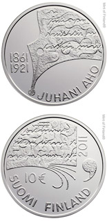 10 euro coin Juhani Aho and Finnish Literature  | Finland 2011