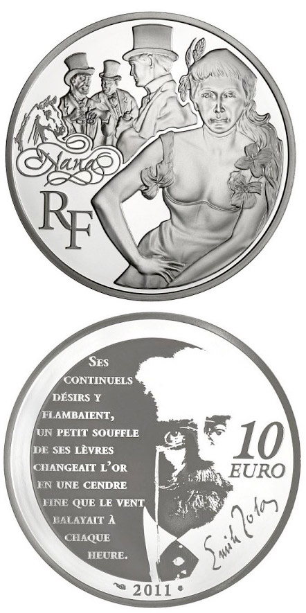 Image of 10 euro coin - Nana | France 2011.  The Silver coin is of Proof quality.