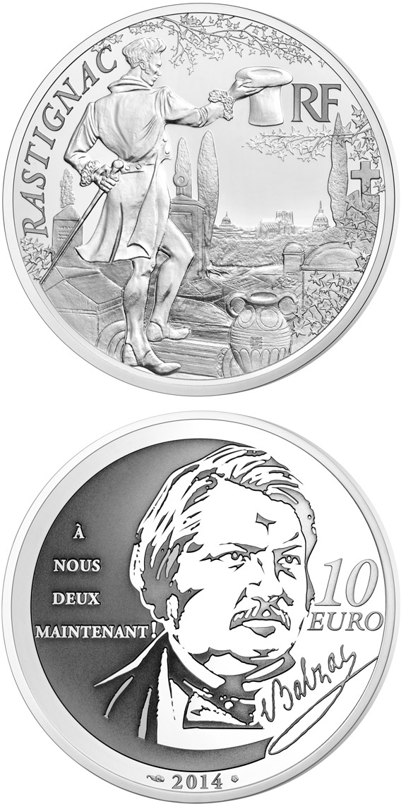 Image of 10 euro coin - Rastignac | France 2014.  The Silver coin is of Proof quality.