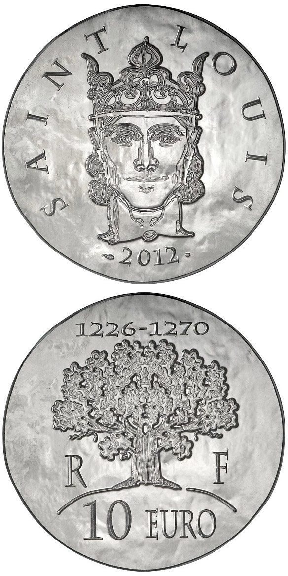 Image of 10 euro coin - Saint Louis | France 2012.  The Silver coin is of Proof quality.