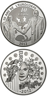 10 euro coin Franco-German friendship: celebrating 20 years since the creation of Eurocorps | France 2012