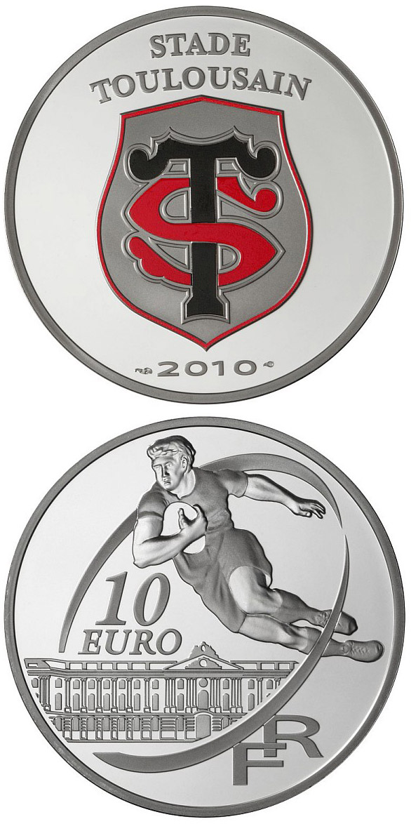 Image of 10 euro coin - Stade Toulousain | France 2010