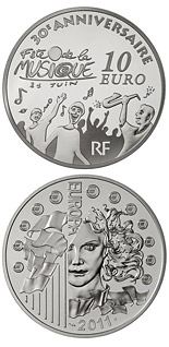 10 euro coin 30 th anniversary of the International Music Day | France 2011