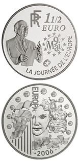 1.5 euro coin 120th anniversary of the birth of the Robert Schuman  | France 2006