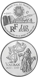 1.5 euro coin 250th Anniversary of the Death of Sébastien Le Prestre de Vauban | France 2007
