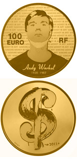100 euro coin Andy Warhol | France 2011