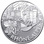 10 euro coin Rhone Alps | France 2011