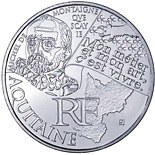 10 euro coin Aquitaine (Michel de Montaigne) | France 2012