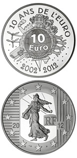 10 euro coin 10th Anniversary of the Euro | France 2012