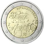 2 euro coin 30th anniversary of the Day of Music  | France 2011