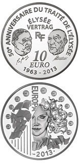 10 euro coin 50 Years of the Élysée Treaty | France 2013