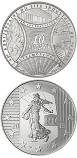 10 euro coin The Sower - MetaLmorphosis and the 40zh Anniversary of Pessac`s Industrial Site | France 2013