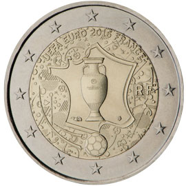 Image of 2 euro coin - 2016 UEFA European Championship  | France 2016