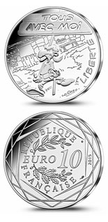 10 euro coin Liberty Demonstration | France 2015