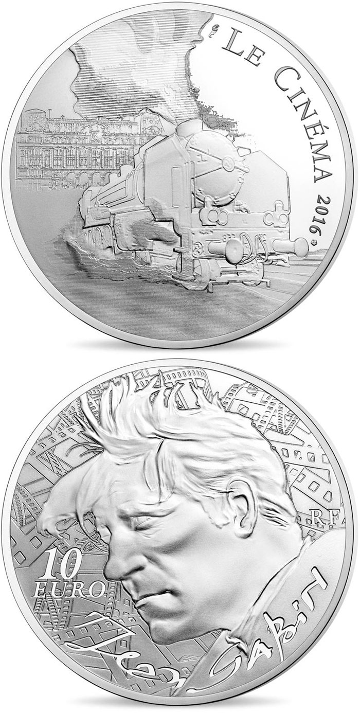Image of 10 euro coin - Jean Gabin | France 2016.  The Silver coin is of Proof quality.