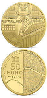 50 euro coin National Assembly and Place of Concorde  | France 2017