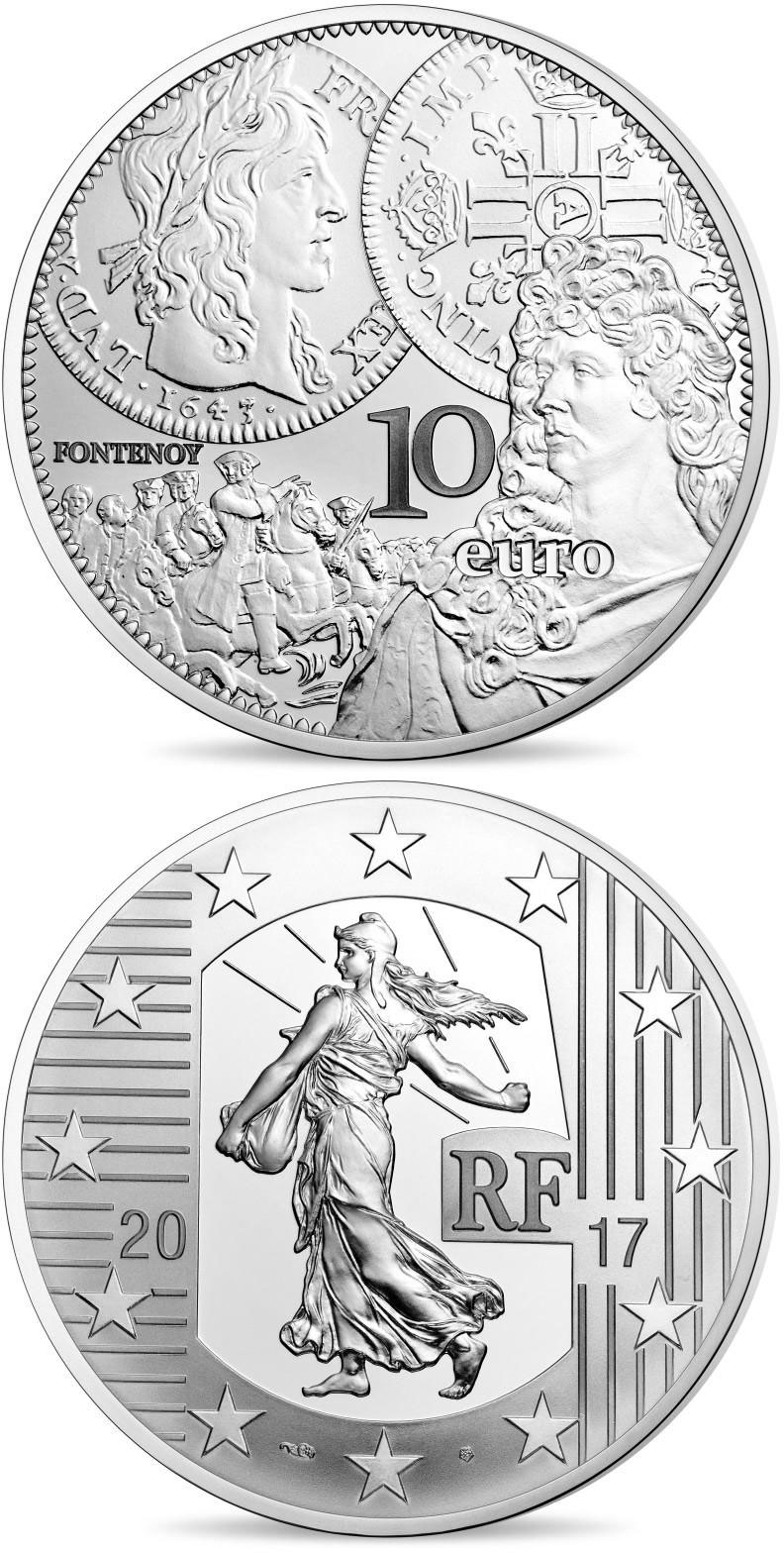 Image of 10 euro coin - The Louis d'or  | France 2017.  The Silver coin is of Proof quality.
