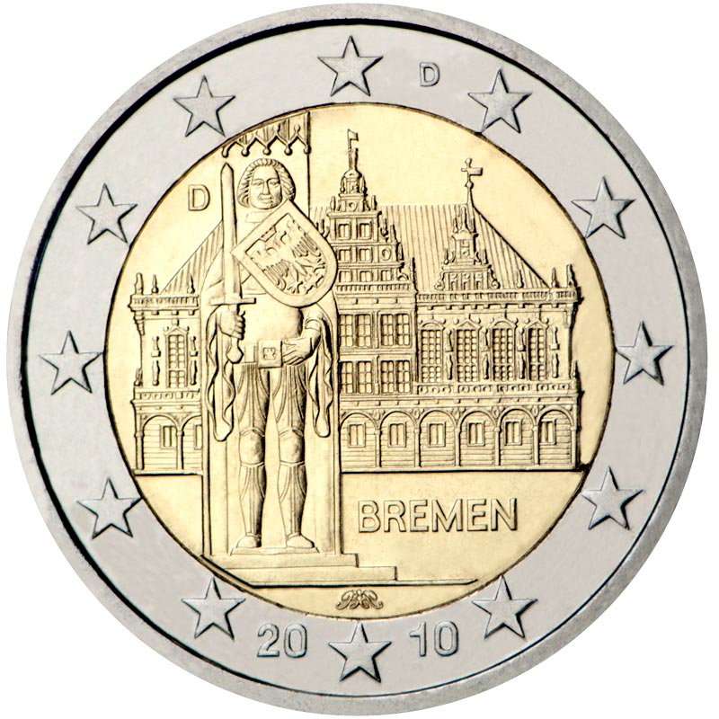 Image of 2 euro coin - Federal state of Bremen  | Germany 2010