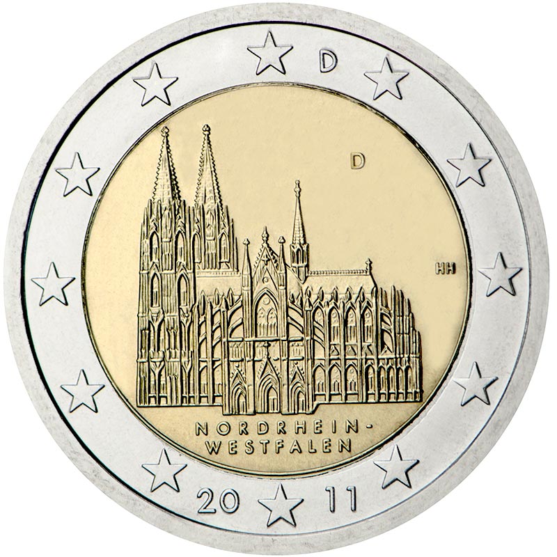 Image of 2 euro coin - Federal state of North Rhine-Westphalia  | Germany 2011