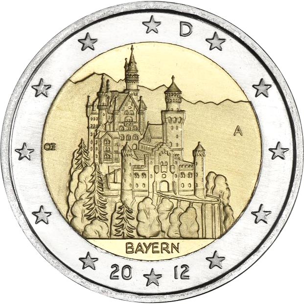Image of 2 euro coin - Bavaria  | Germany 2012