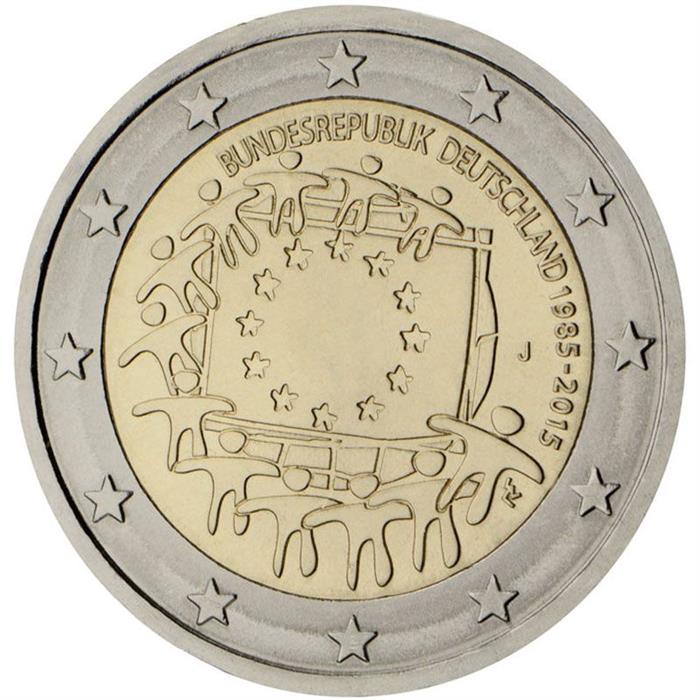 Image of 2 euro coin - The 30th anniversary of the EU flag | Germany 2015
