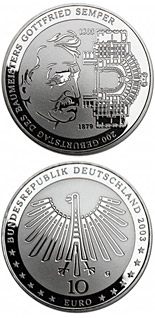 10 euro coin 200. Geburtstag von Gottfried Semper | Germany 2003