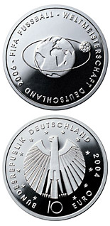 10 euro coin FIFA-Fußball-WM -Weltkugel- | Germany 2004