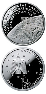 10 euro coin Columbus - Europas Labor für die Internationale Raumstation ISS | Germany 2004